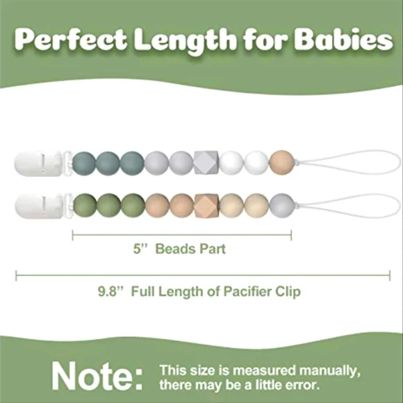 TYRY.HU Pacifier Clip Soother Chains for Babys, BPA Free Soft Silicone Teeth NWT - Picture 6 of 10